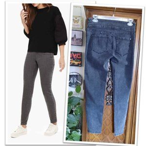Lefties DENIM WOMAN High-Rise Seamed Ankle Jeans with side zip closure